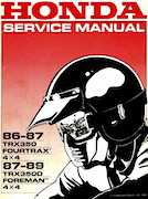 Atv Honda 1986-1989 - Honda Fourtrax 350 Foreman 350d Service Manual