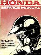Atv Honda 1986-1989 - Honda TRX250 FourTrax 250R Service Manual