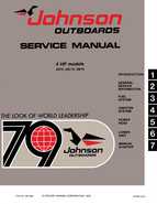 Outboard Motors Johnson Evinrude 1979 - Johnson Outboards 4 HP 4R79 4RL79 4W79 Models Service Manual P N JM 7903