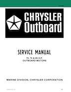 Outboard Motors Chrysler Chrysler - 70 75 And 85 HP Outboards OB 3438 Service Manual